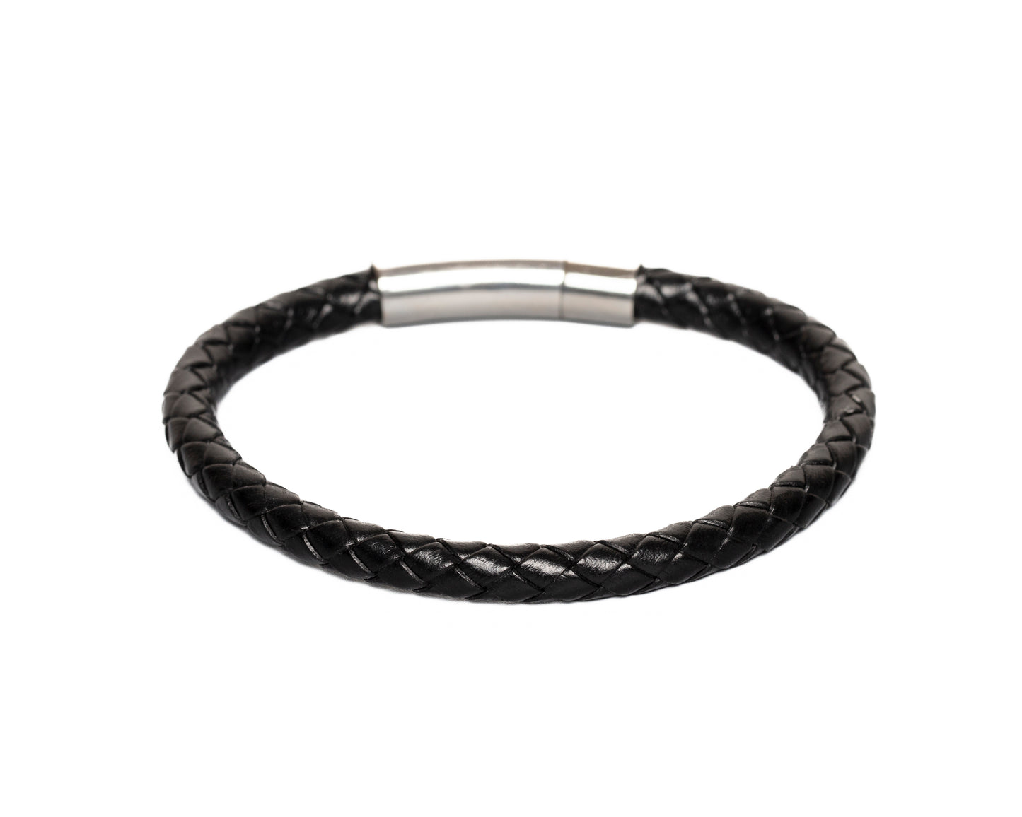 bracelet cuir tressé fermoir acier