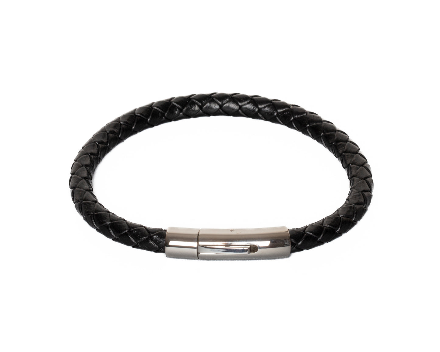 bracelet cuir tressé fermoir acier